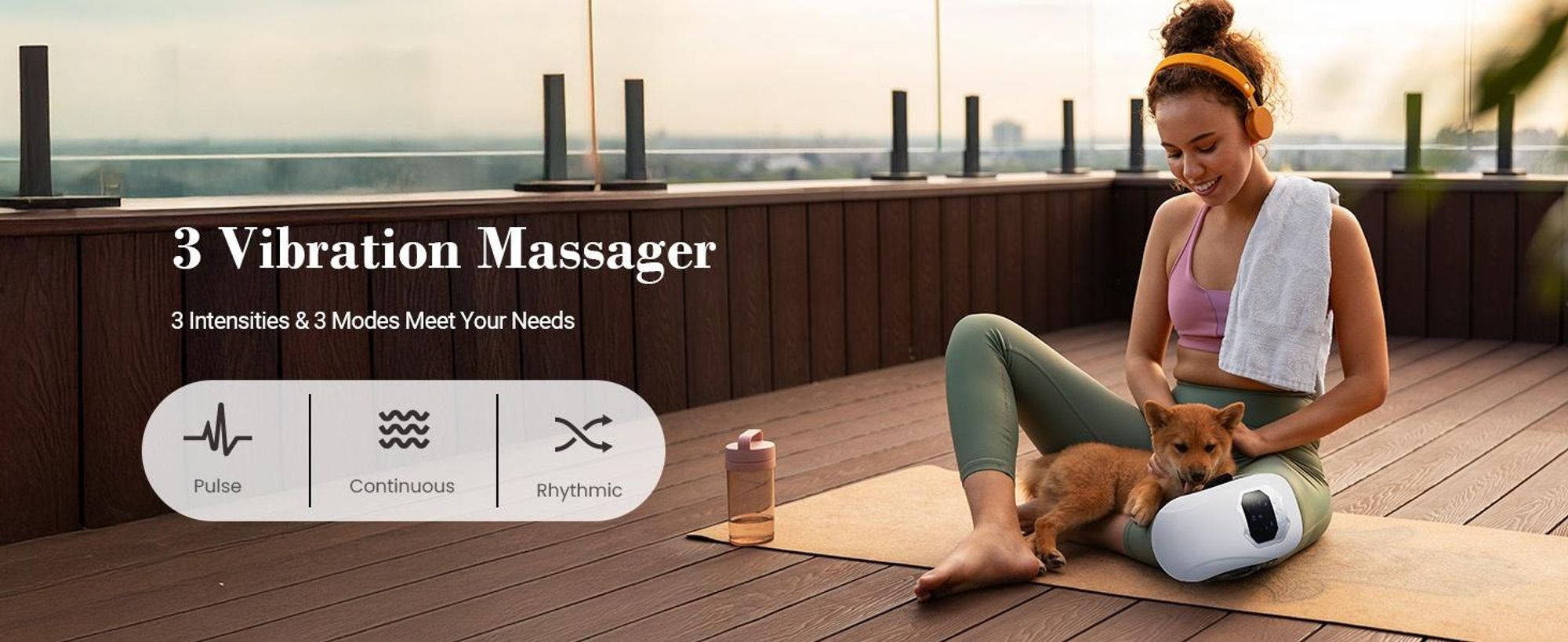 Knie Massagegerät mit Wärme & Rotlicht, 2000mAh Akku, 3 Temperaturstufen,Vibration, LED-Touchscreen, ideal für Gelenkschmerzen & Arthrose