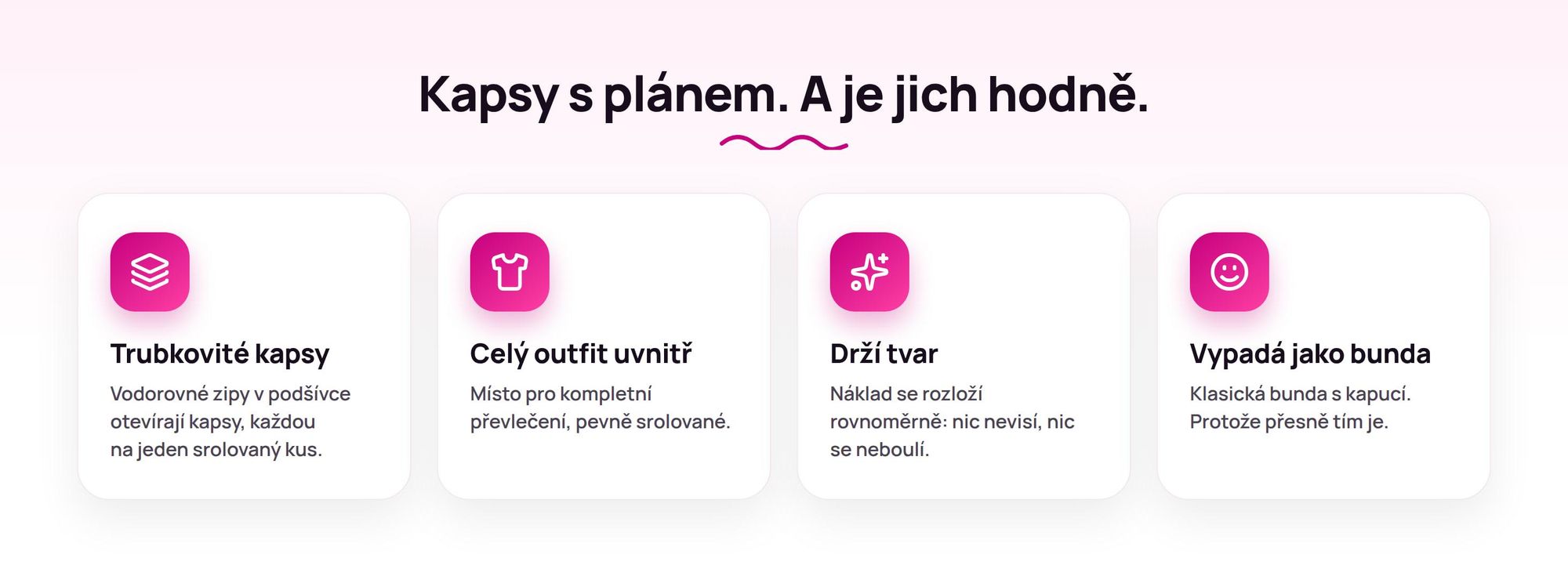 Balicí bunda Ryanwear: trubkovité kapsy, celý outfit, drží tvar, běžný vzhled