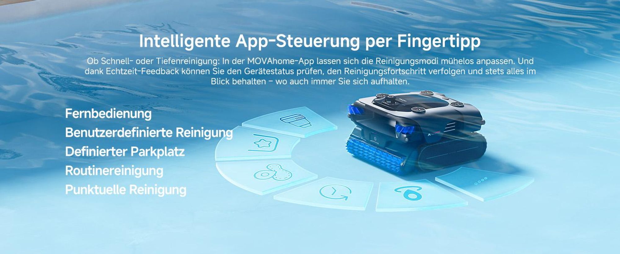 MOVA Rover X10 Roboter-Poolreiniger, 7-in-1 OMNI Clean, 38.000 l/h Saugkraft, KI-Navigation, AquaScan LDS, App-Steuerung