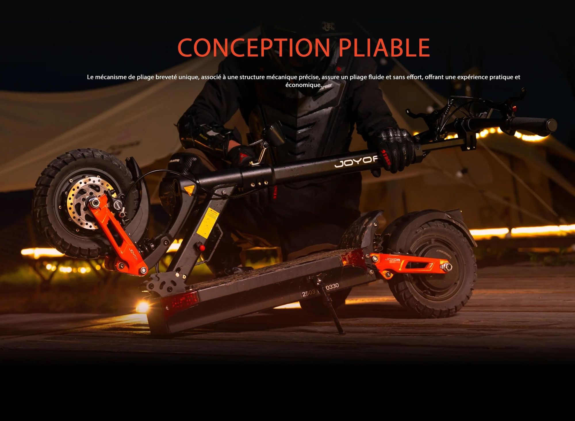 JOYOR T10 Pliable Trottinette électrique - Moteur 1000W x2 Batterie 60V18AH Pneus de 10 Pouces - Noir