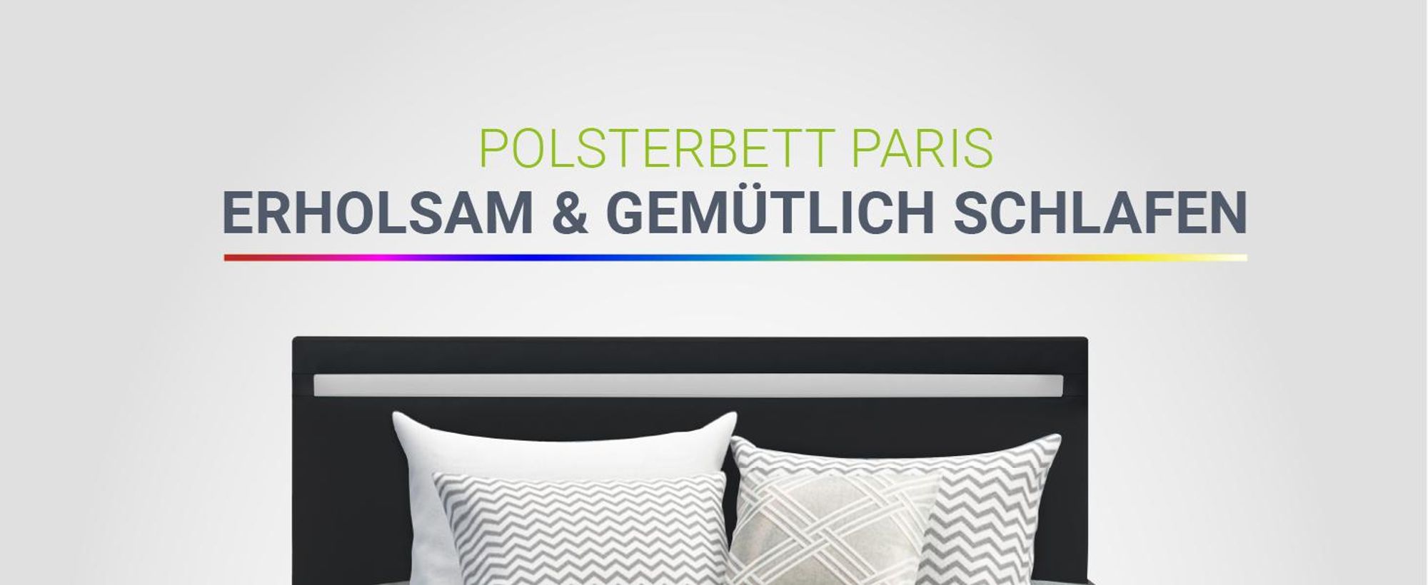 Juskys Polsterbett Paris 140 x 200 cm Kunstleder mit LED & Lattenrost - Schwarz