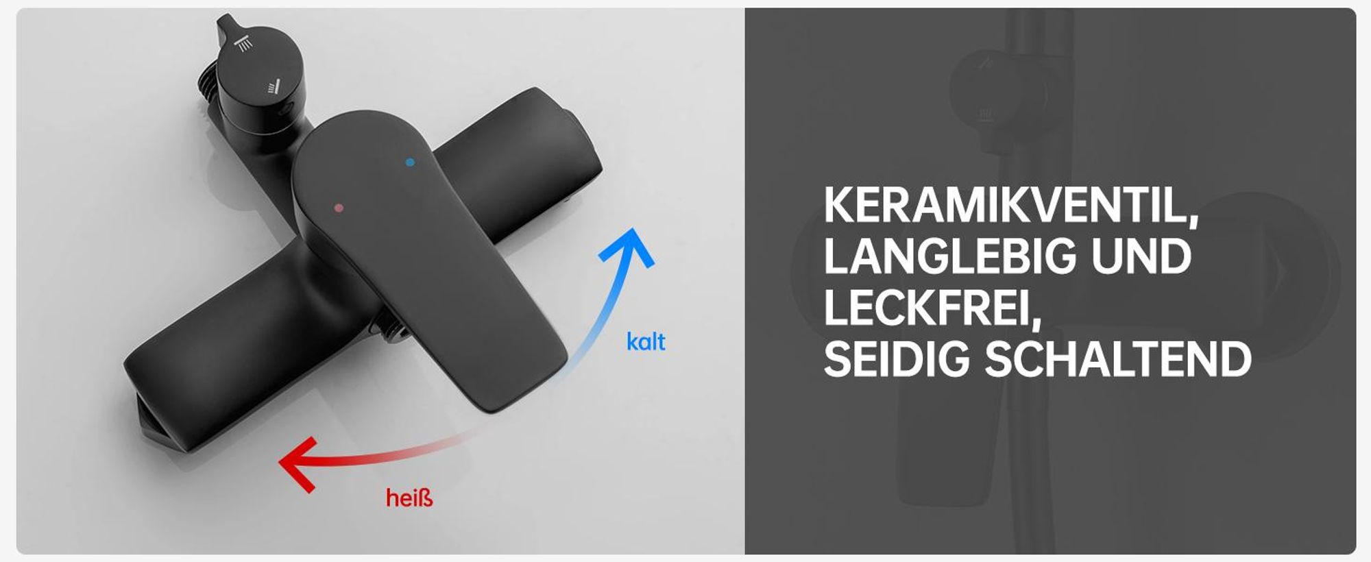 Auralum Regendusche Duschsystem Regenduschset Klassisches Schwarz inkl. Kopfbrause Handbrause Höhenverstellbar Duschset für Bad