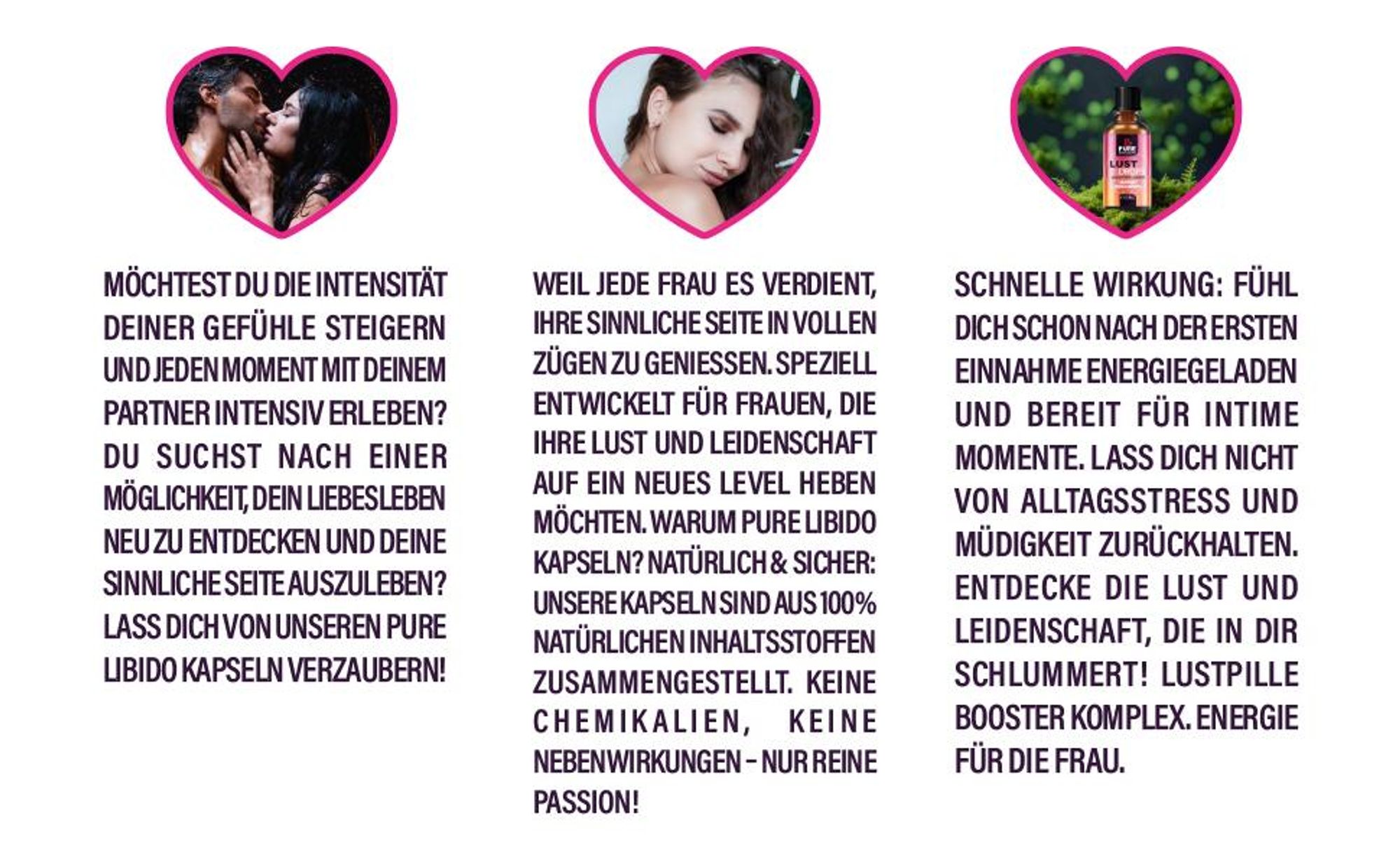 Pure Passion® Lust Drops – Lust steigern - Libido Frau – for Ladies – Libido steigern - erlebe unvergessliche Momente – unterstützt die Hormonbalance