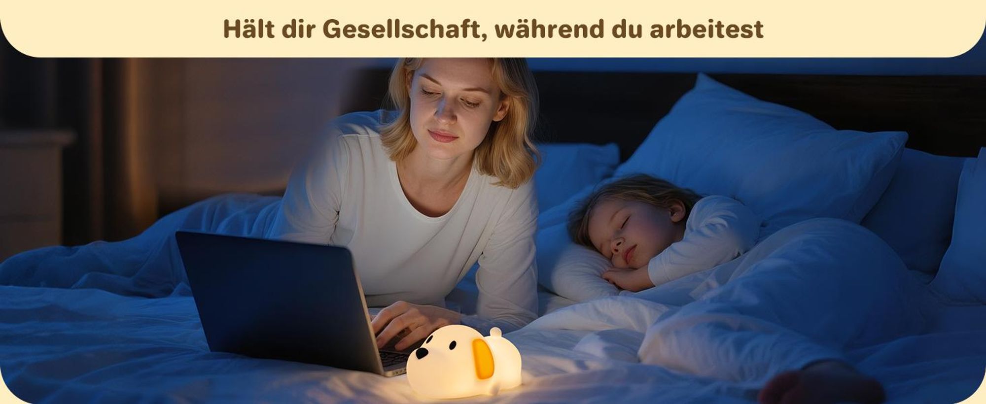 LED Nachtlicht Silikon Hund Touch Nachtlampe USB-Aufladung mit Timer,RGB,Schlaflicht Kinderzimmer tragbare Schlafhilfe Stilllicht