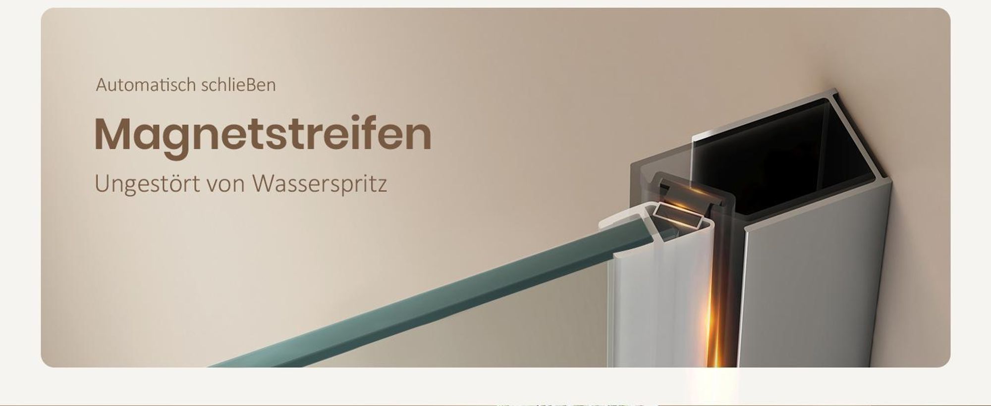 EMKE Duschtür 90x185cm Nische Pendeltür Falttür 1-teilig , 6mm ESG Sicherheitsglas Nischenduschtür mit Magnetprofil & Hebe-Senk-Funktion, Chrom