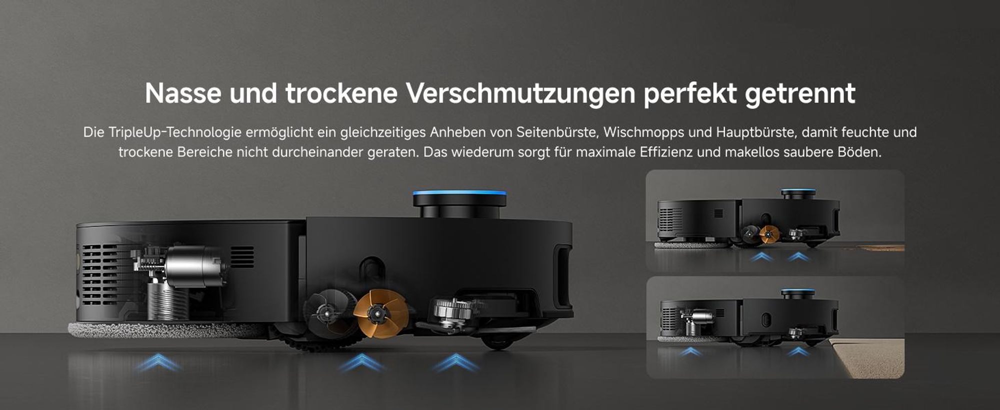 DREAME X50 Master Staubsaugerroboter mit 24,9cm Basisstation, automatisches Nachfüllen und Entleeren, Nachlaufsystem, AI Hindernisvermeidung, 20000 Pa
