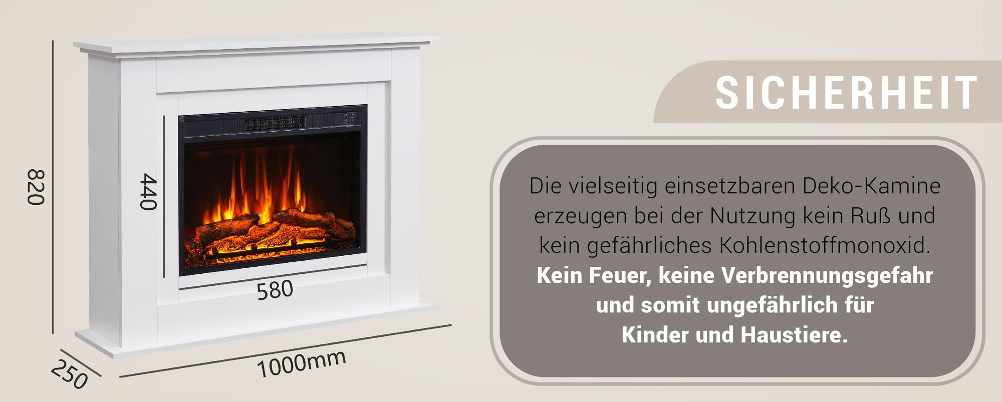 Elektrokamin BALDERIA Finn - Standkamin - Weiß