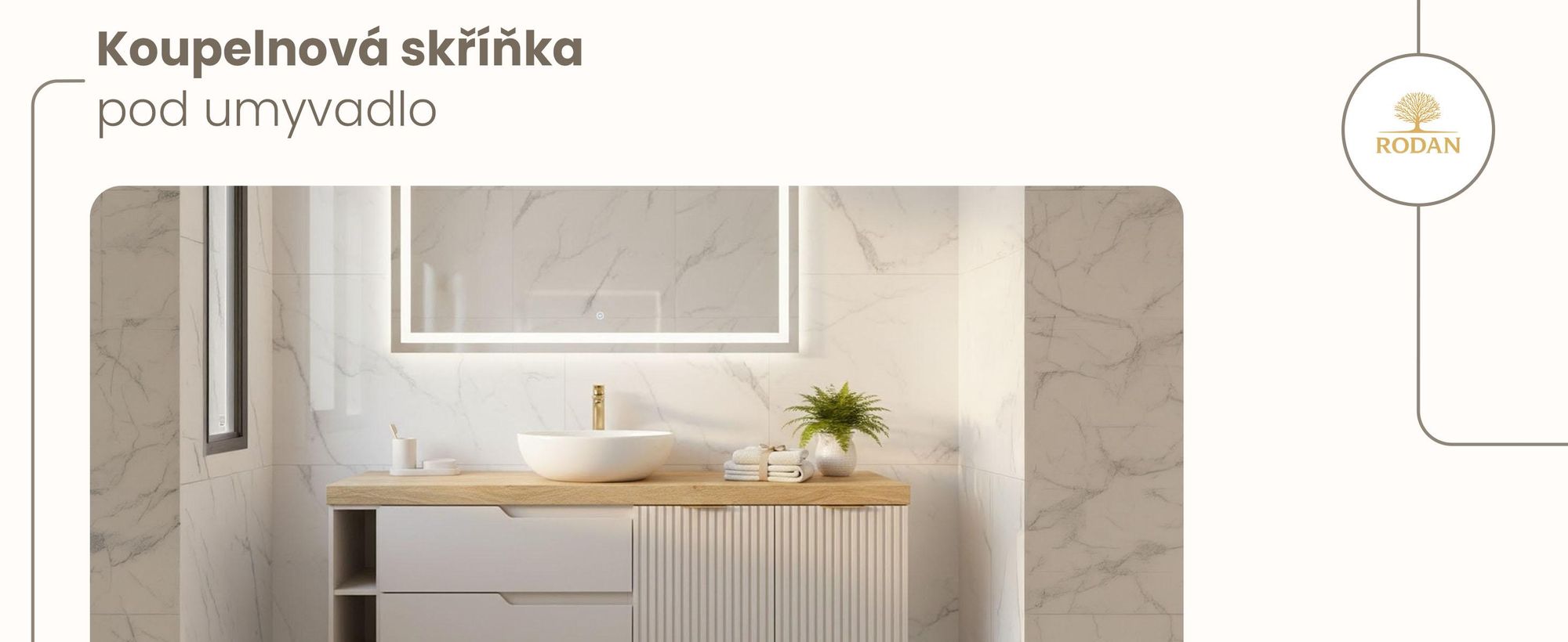 RODAN | Skříňka pod Umyvadlo - Béžová - 160 cm - S deskou Stolu - 2 Zásuvky - MDF - Skříň S 2 Dveřmi - Integrovaná Polička - MODERN