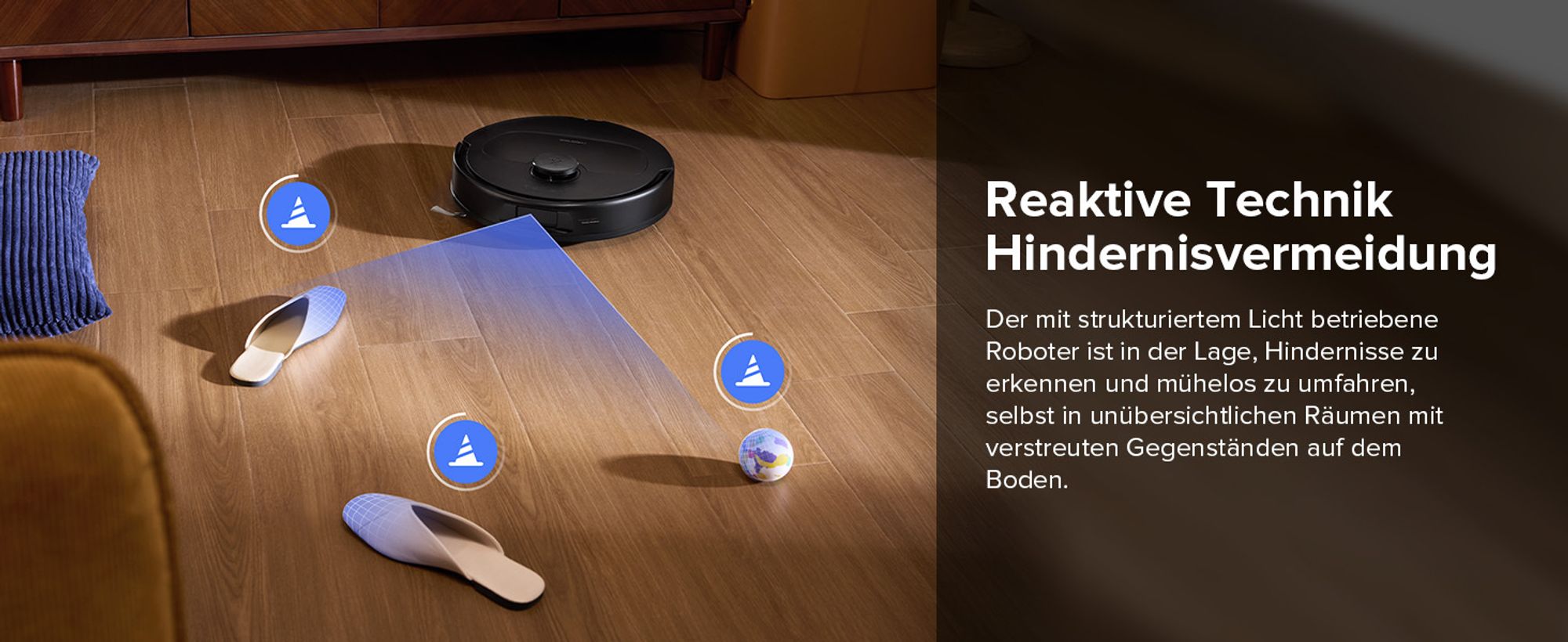 Roborock QV 35S Staubsauger Roboter, 10.000Pa Saugroboter (Upgrade von Qrevo Plus), Anti-Tangle-Bürsten, Anhebbare Schleudermopps (Schwarz)