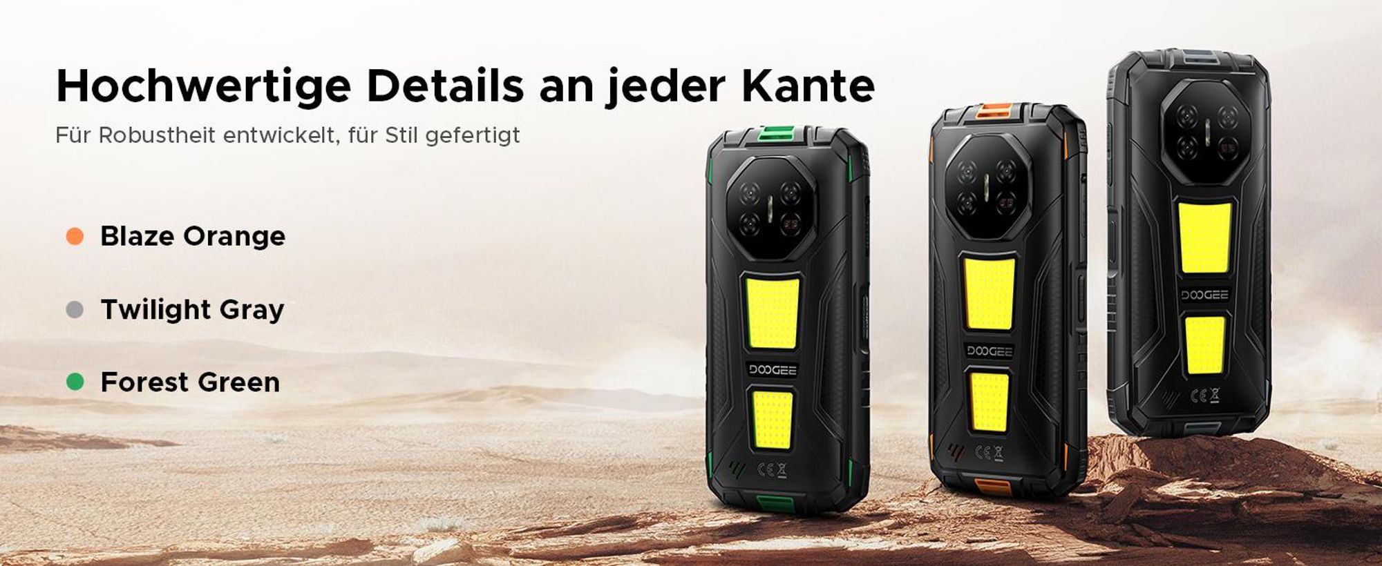 DOOGEE Fire 3 Max Outdoor Smartphone Handy, 4G, IP68/IP69K, 5,5" HD+, 48MP, 8350mAh, 18W, 32+256GB, NFC, Fingerabdruck, ohne Vertrag