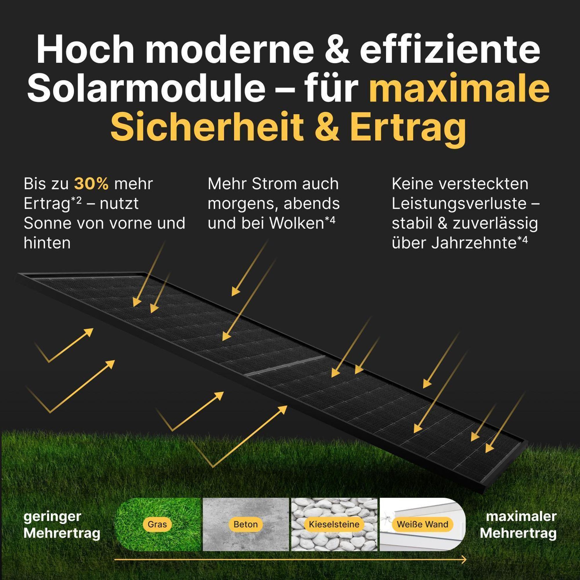 Solakon® Solarmodul 450W Bifazial Glas-Glas N-Type – Full Black PV Modul 40V für Balkonkraftwerk (2 Stück)