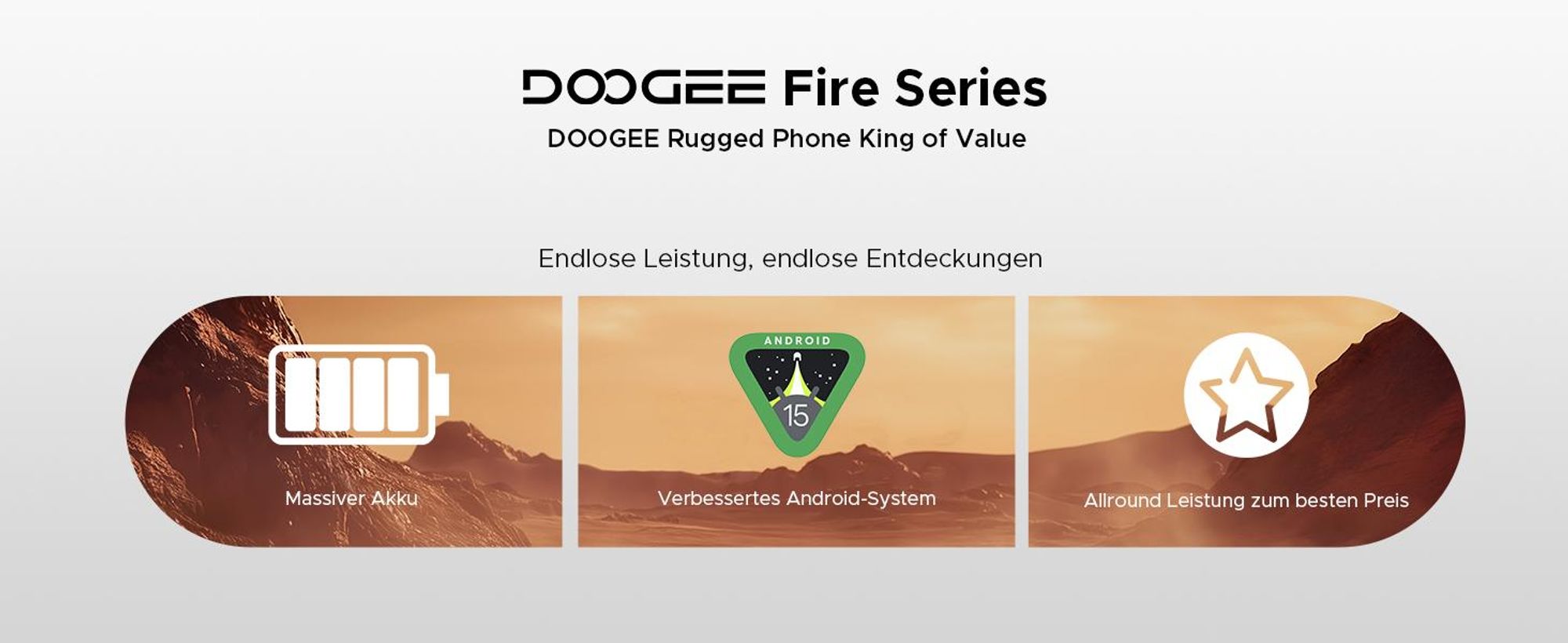 DOOGEE Fire 5 Ultra Outdoor Smartphone Handy, 4G, IP68/IP69K, 6,6" 90Hz, 13000mAh, 32+256GB, 48MP, NFC, Fingerabdruck, ohne Vertrag