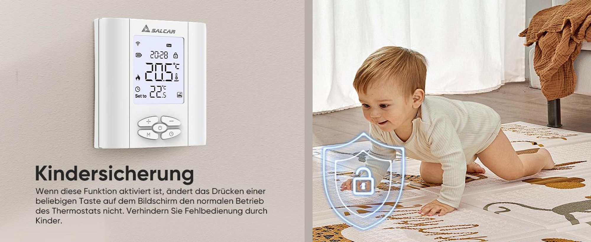 SALCAR Smart Thermostat Boiler WLAN Heizungsthermostat T5W WiFi Raumthermostat