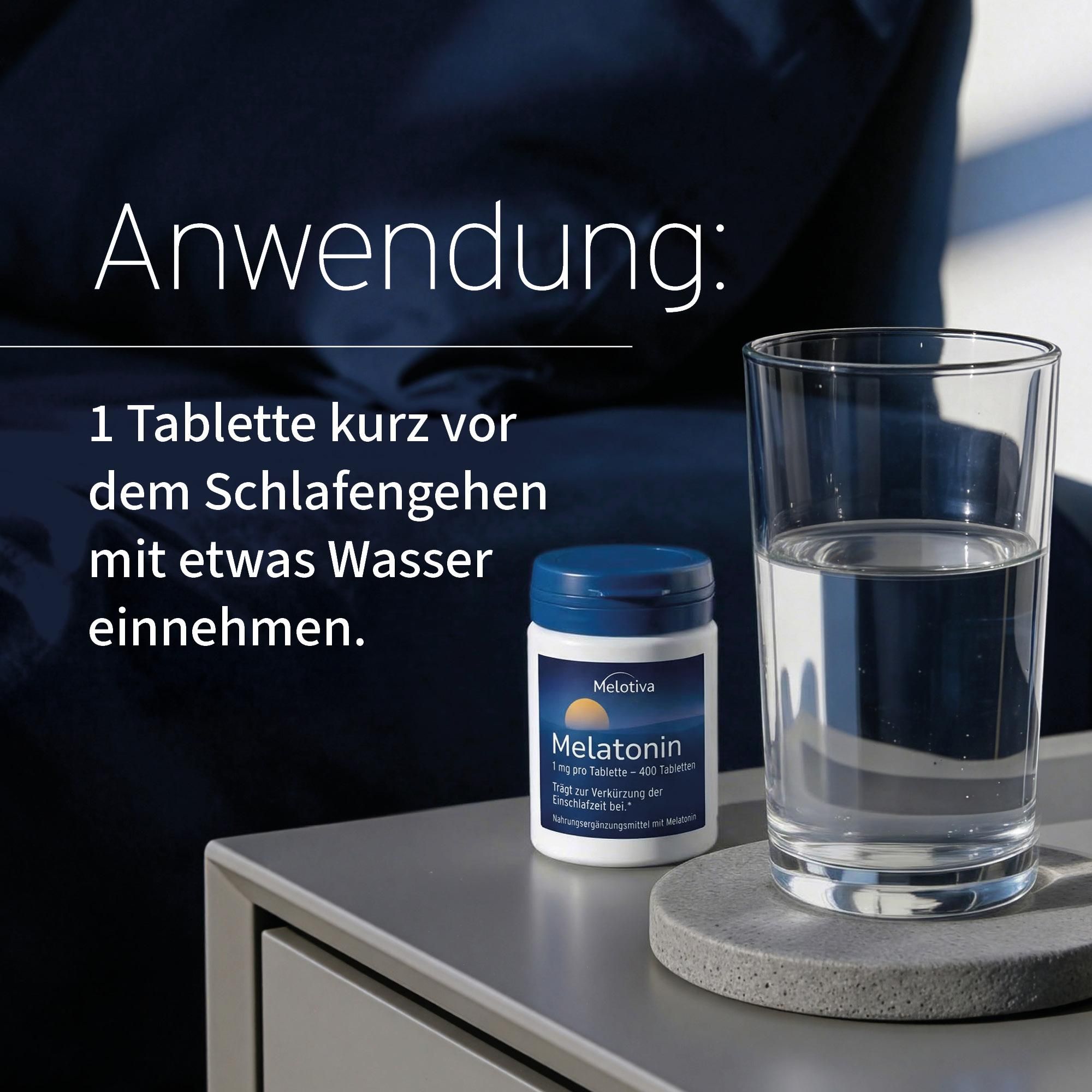 Melatonin 1 mg, 400 Tabletten, 60 g, Deutsches Produkt in Apothekenqualität