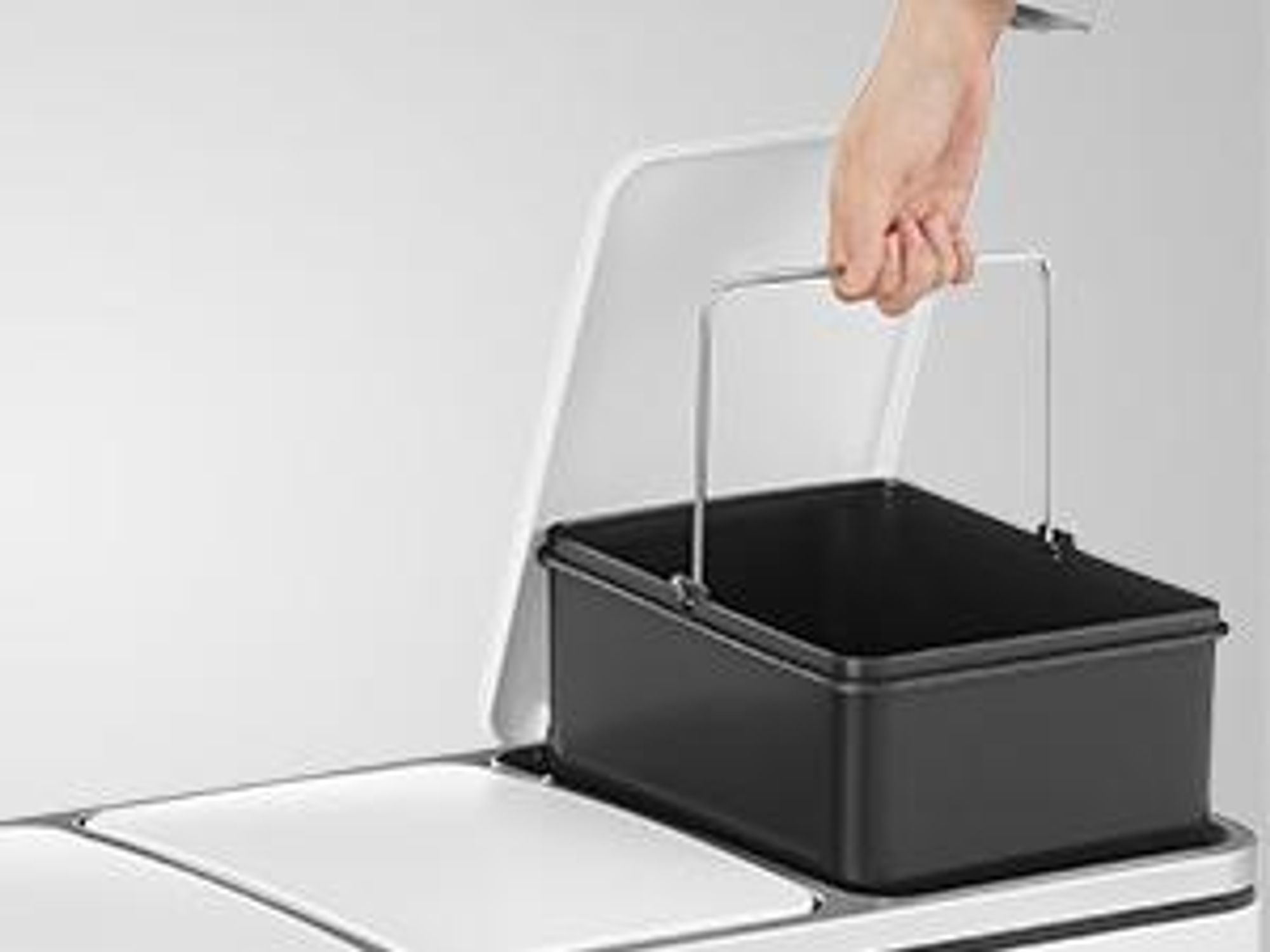 SONGMICS Mülleimer Mülltrennsystem, 3 x 18 L, ergonomisch, 3 Fächer, Küche