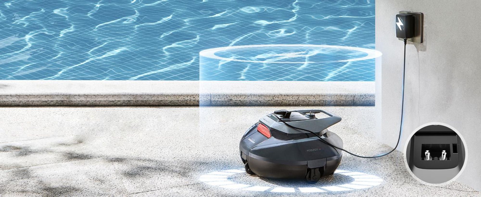 Ultenic Pooleco Poolroboter, Kabelloser Poolsauger Akku, 5200mAh, 90 Min, 2 Bürstenlose Motoren，Automatische Reinigung,2.5L Behälter,Selbstparker