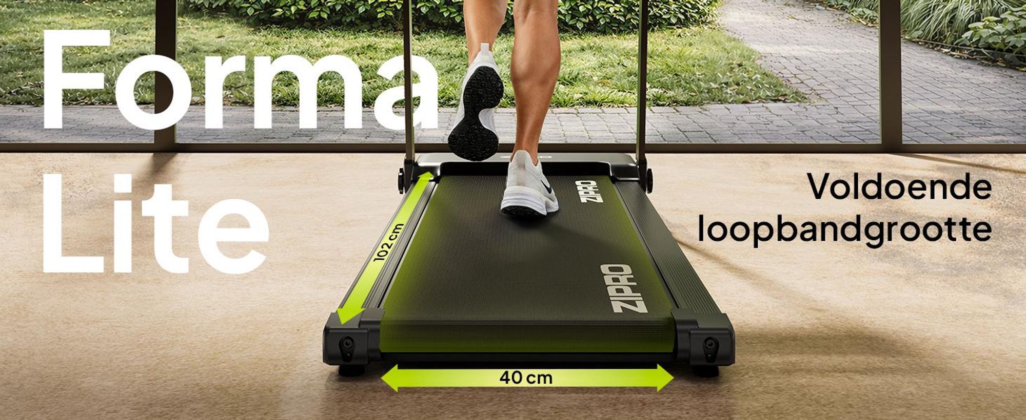 ZIPRO Forma Lite loopband, elektrisch inklapbaar – ultra plat design, tot 12 km/u en belastbaar tot 120 kg - compatibel met Bluetooth-app, stille loopband