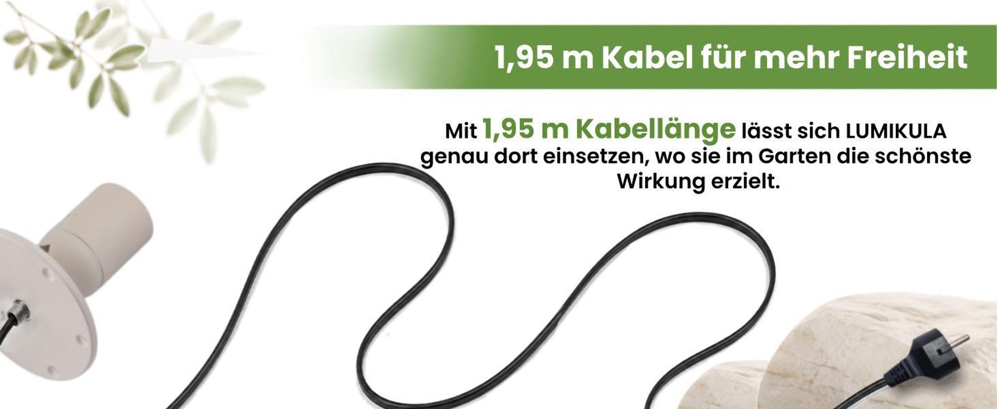 LUMILED Stein Kugelleuchte Außen 40cm Außenkugelleuchte Kugellampe Gartenkugel Außenleuchte Kugel Wegeleuchte IP44 E27 Fassung  Anschlusskabel 1,95m