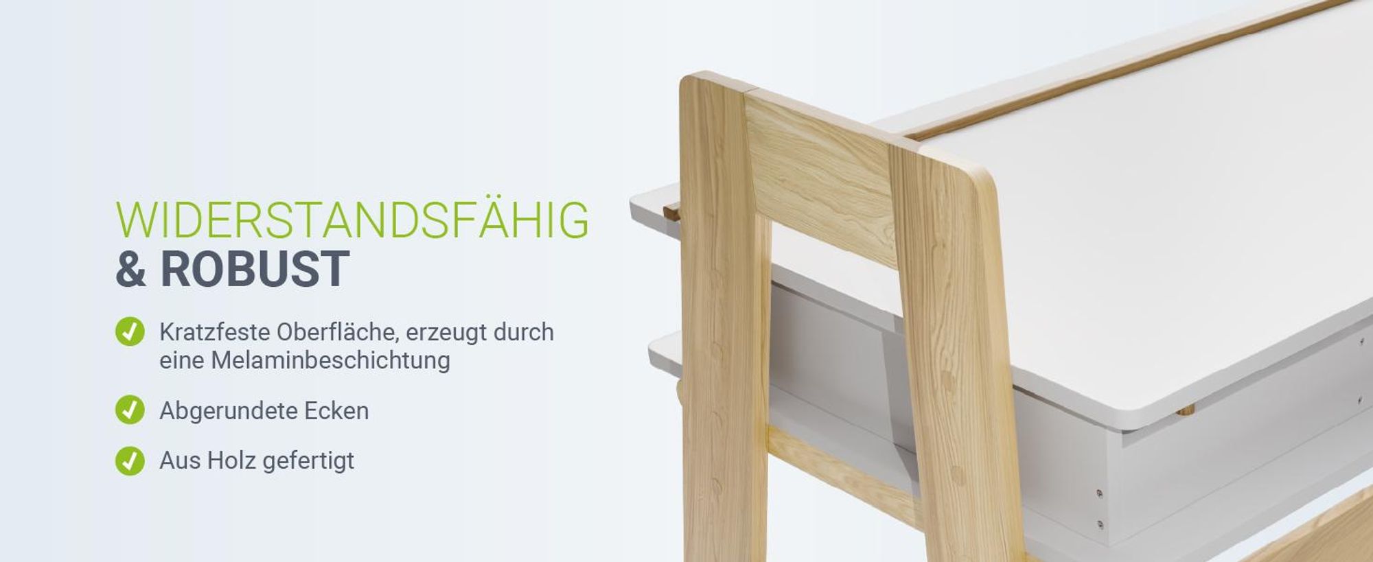 Juskys Kinder Schreibtisch Fietje Plus - Neigungs- & höhenverstellbarer Lerntisch - 2 Schubladen