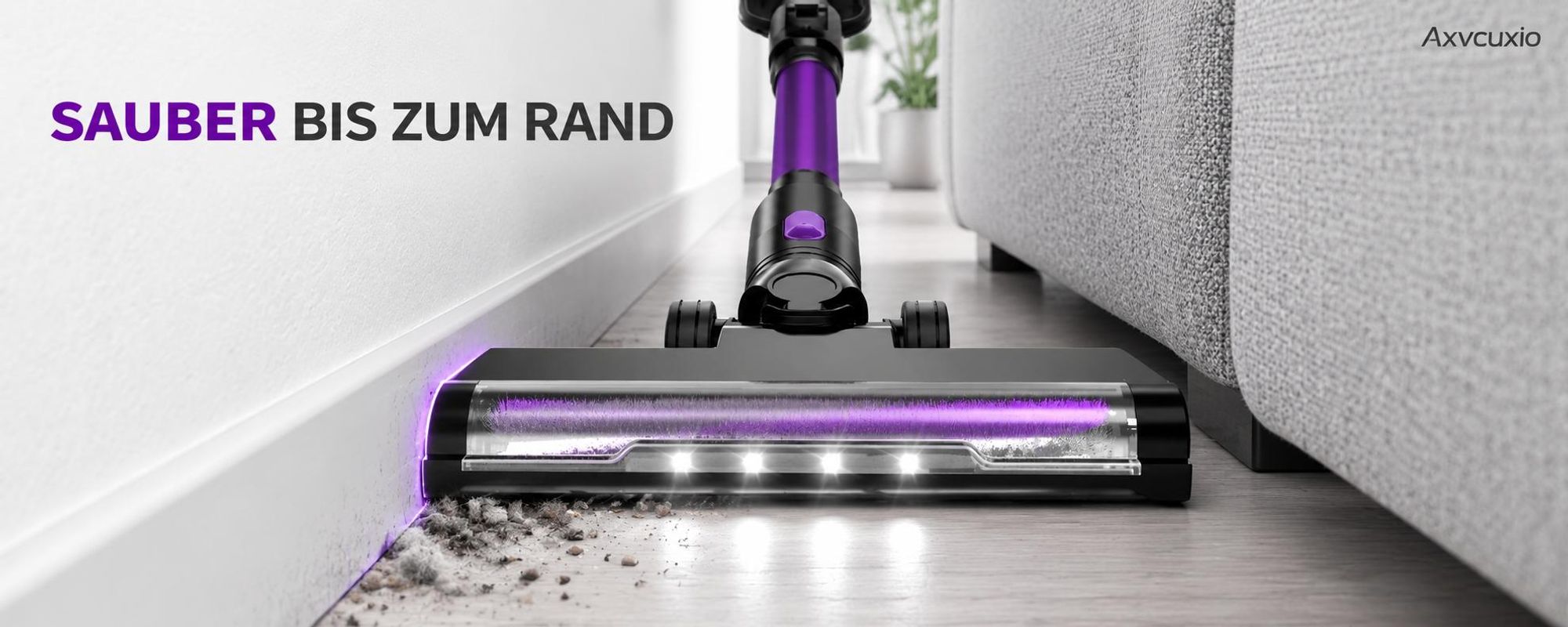 55000Pa/550W/65Min Staubsauger Kabellos, Akku Staubsauger SuperLeise, Handstaubsauger mit LED Display, Stabstaubsauger für Hartböden Teppiche, HEPA
