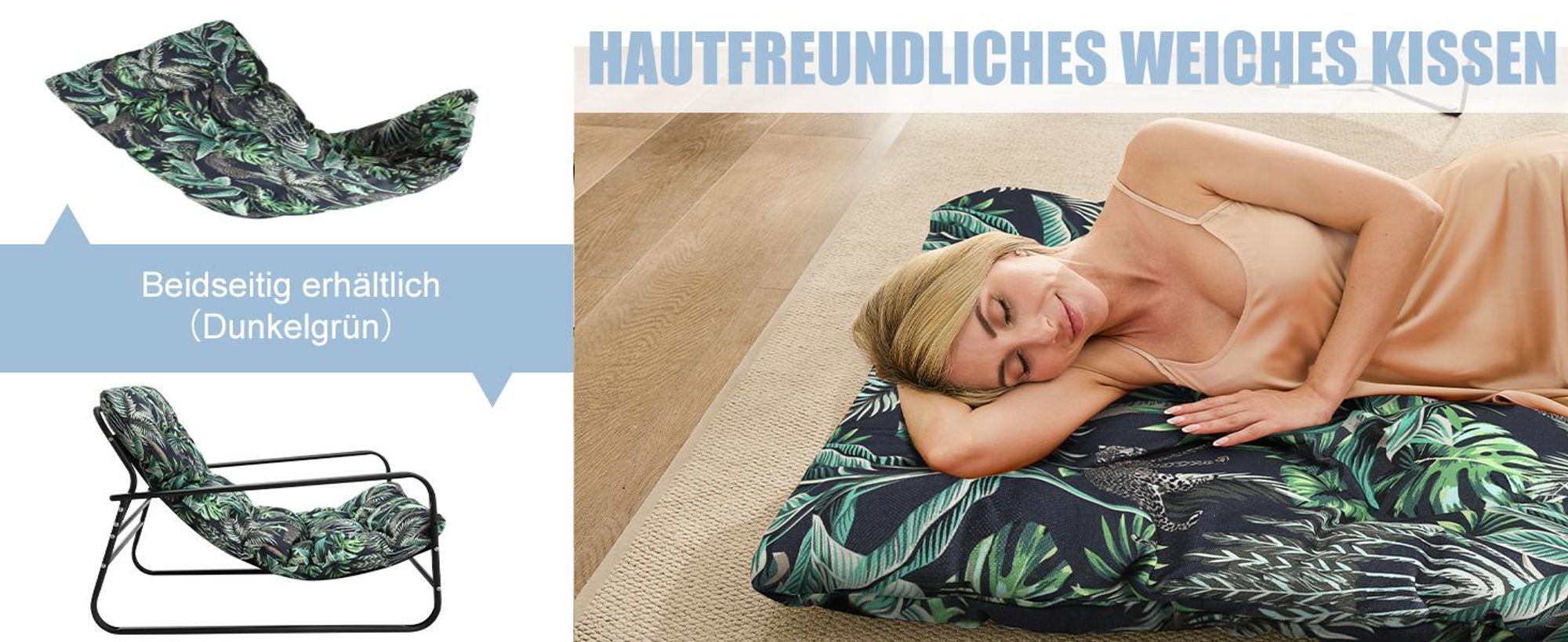 Sessel Wohnzimmer Gartenliege mit Wendekissen Balkon möbel aus Stahl gepolsterter Stuhl für 2 Personen Balkon Garten Terrasse