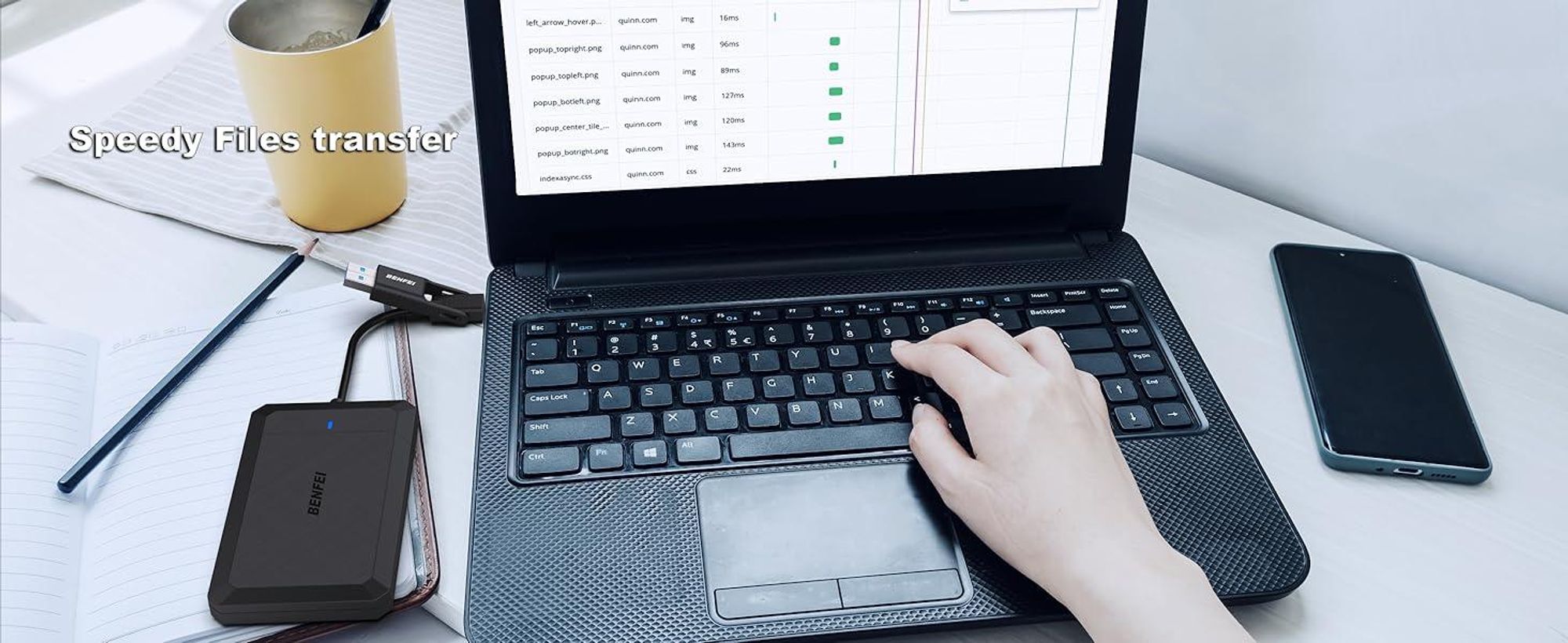 BENFEI Festplattengehäuse Externes 2.5 Zoll SATA Festplattengehäuse USB C /A