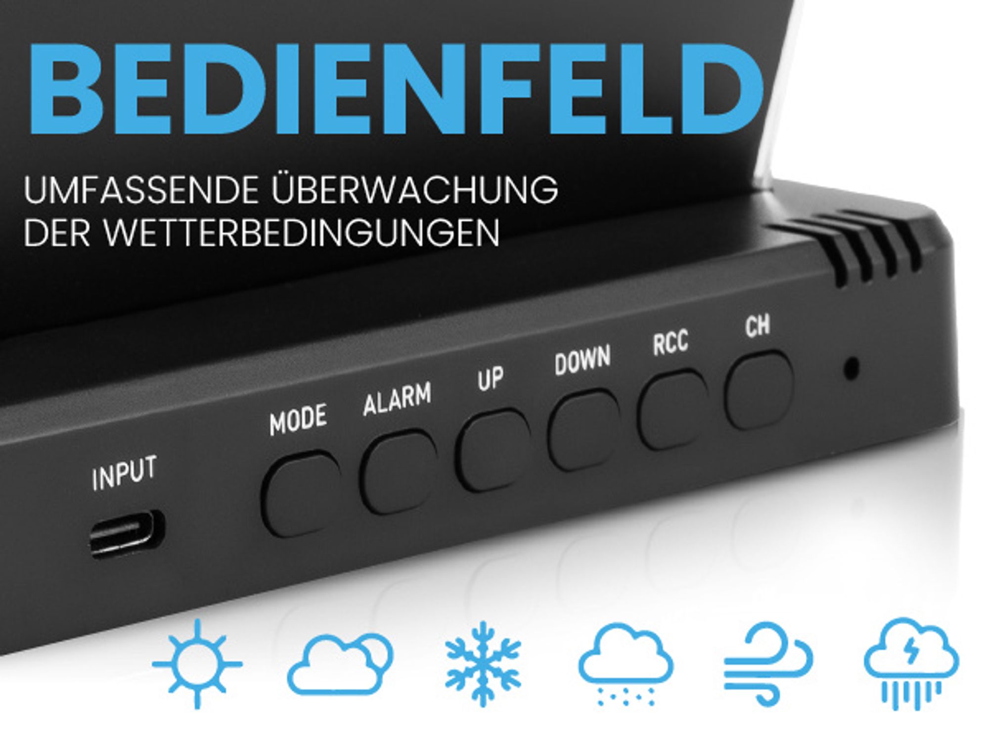 MalTec Wetterstation Drahtlose Thermometer Barometer Daily2000M Mondphasen USB-Anschluss
