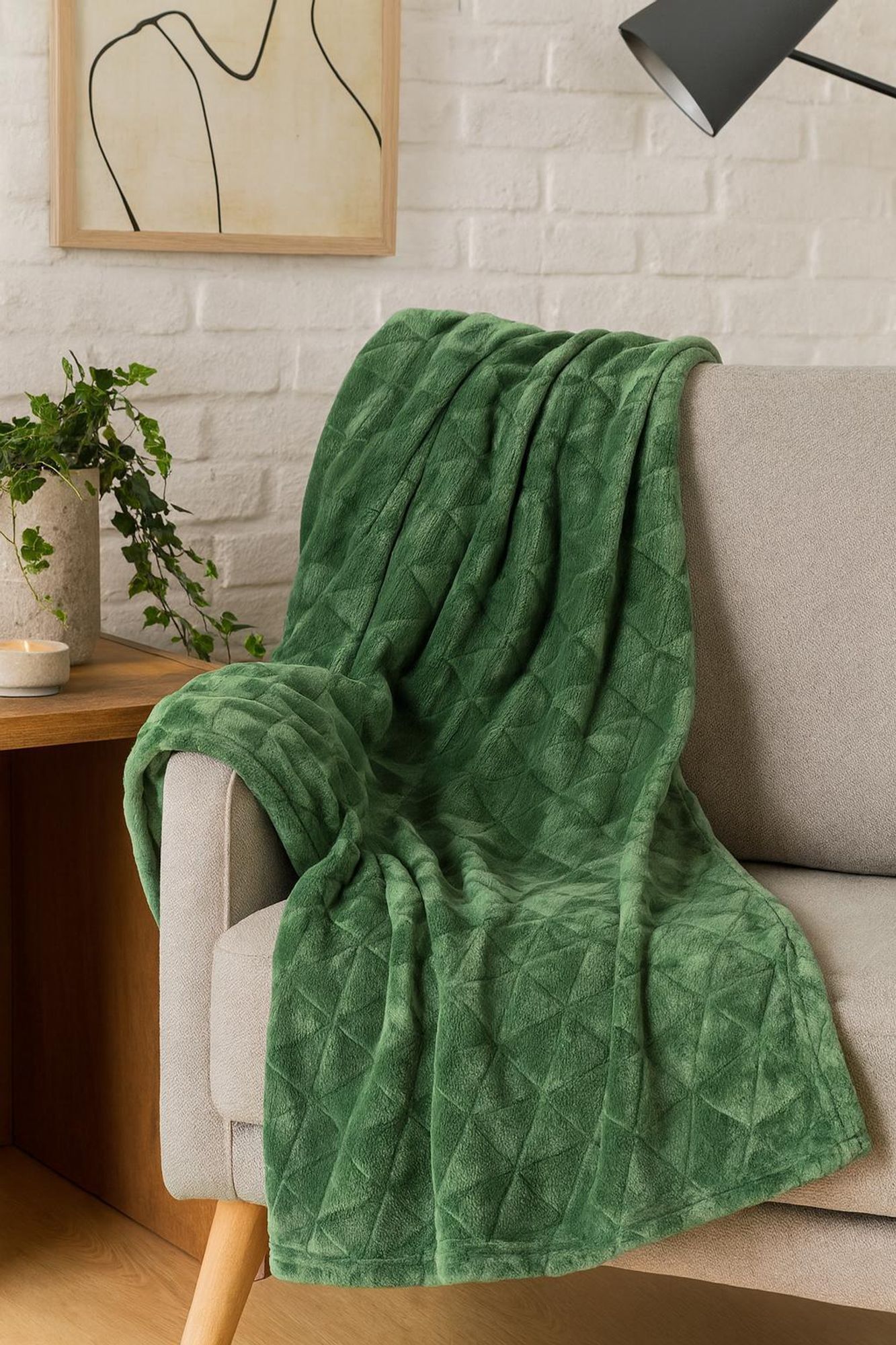 Heimtexland Hochwertige Flanell Kuscheldecke XL 200x150 cm Raute super flauschige Wohndecke Geschenkidee Geburtstag Weihnachten kuschelweich  Typ754 Silber Grau