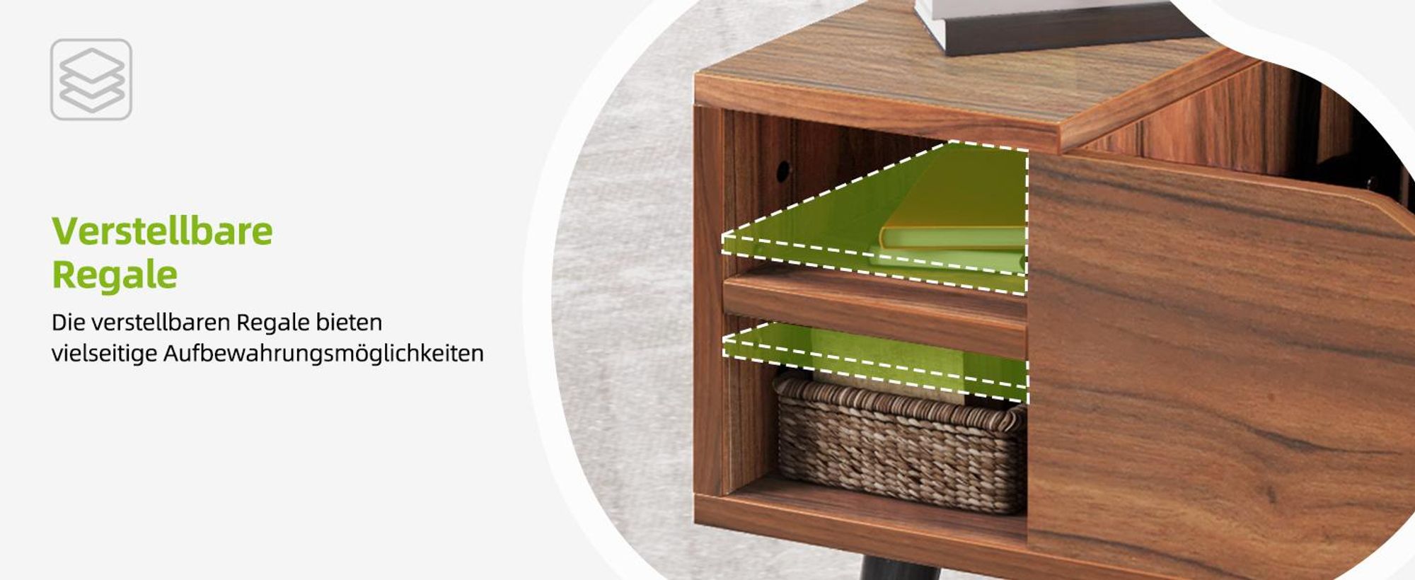 Couchtisch Wohnzimmertisch Beistelltisch, Anhebbarer Tischplatte, Verstecktes Fach, 80x40x61,5 cm