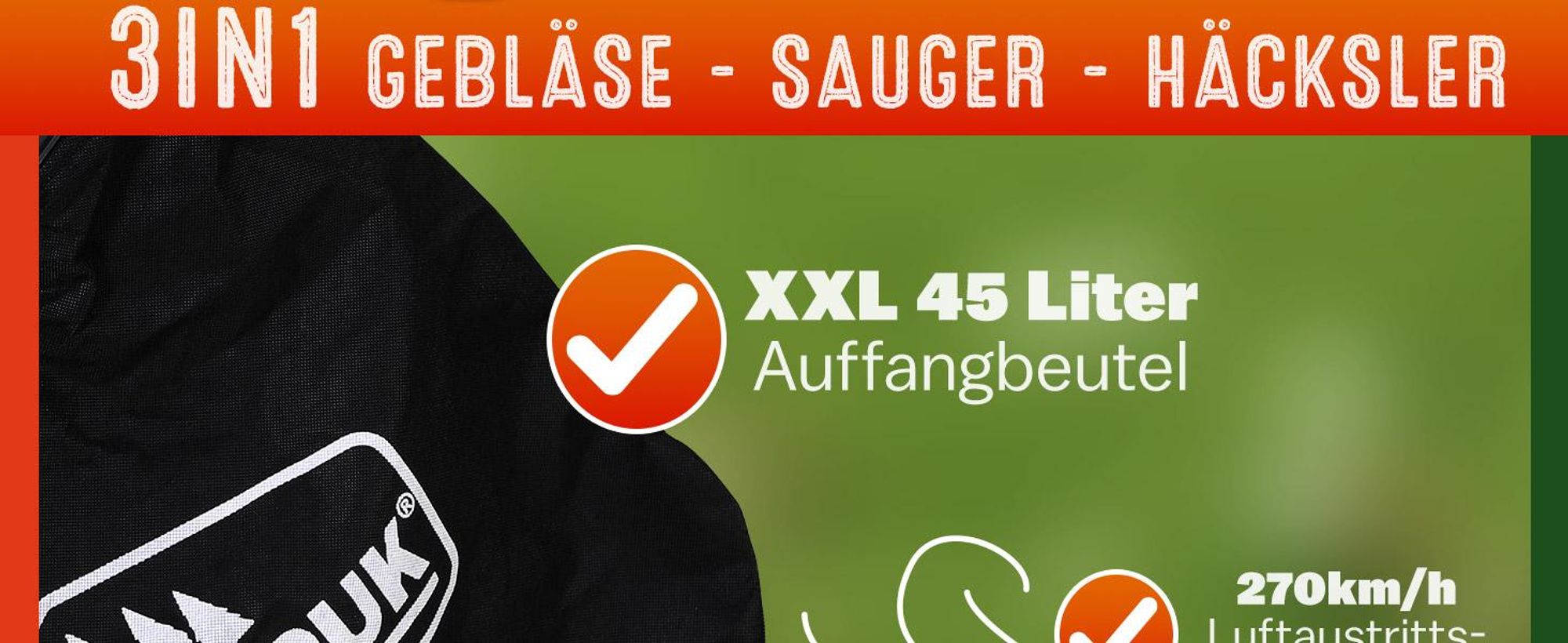 GARDEBRUK® Laubsauger 3in1 3000W