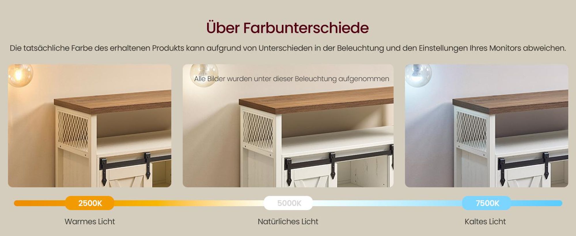 VASAGLE Sideboard Küchenschrank, mit 2 Schiebetüren, verstellbare Ablagen