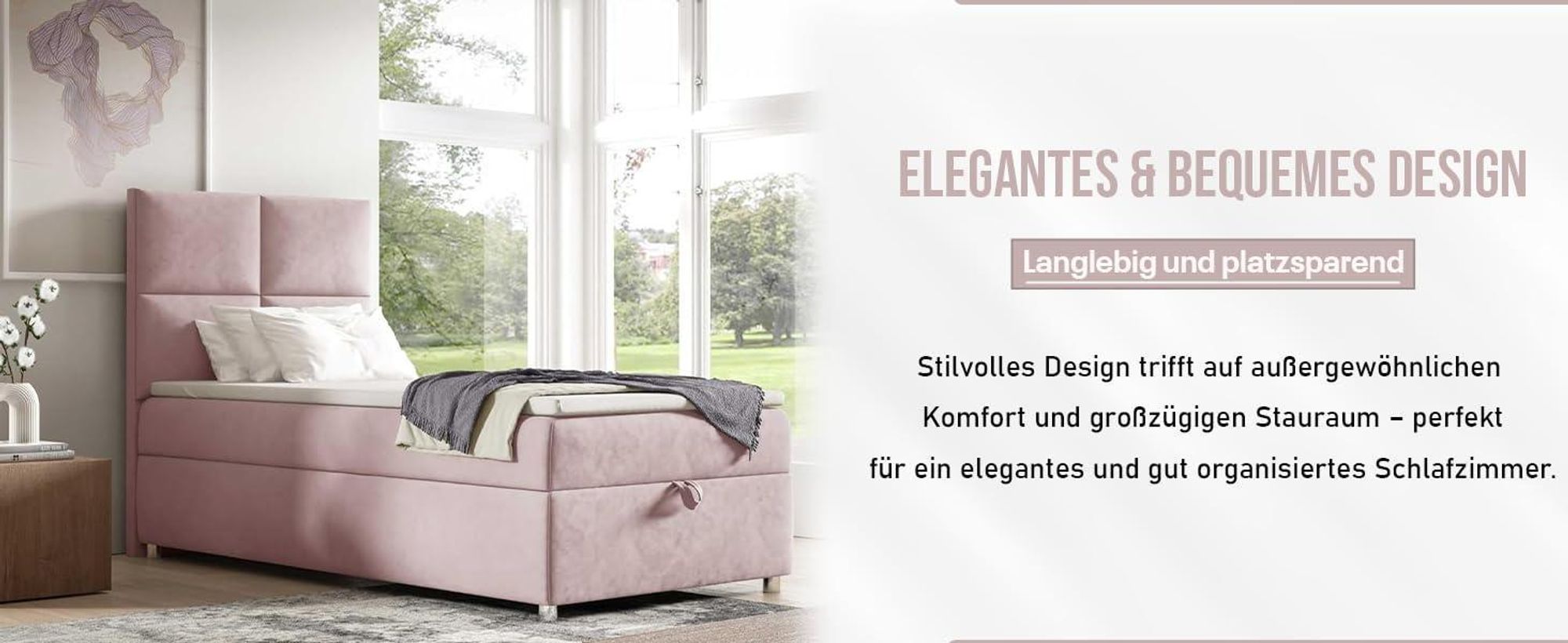 Best for Home Boxspringbett mit Bettkasten Trinity K2-SINGLE 70x200 Bonellfederkern inkl. Topper – Blau