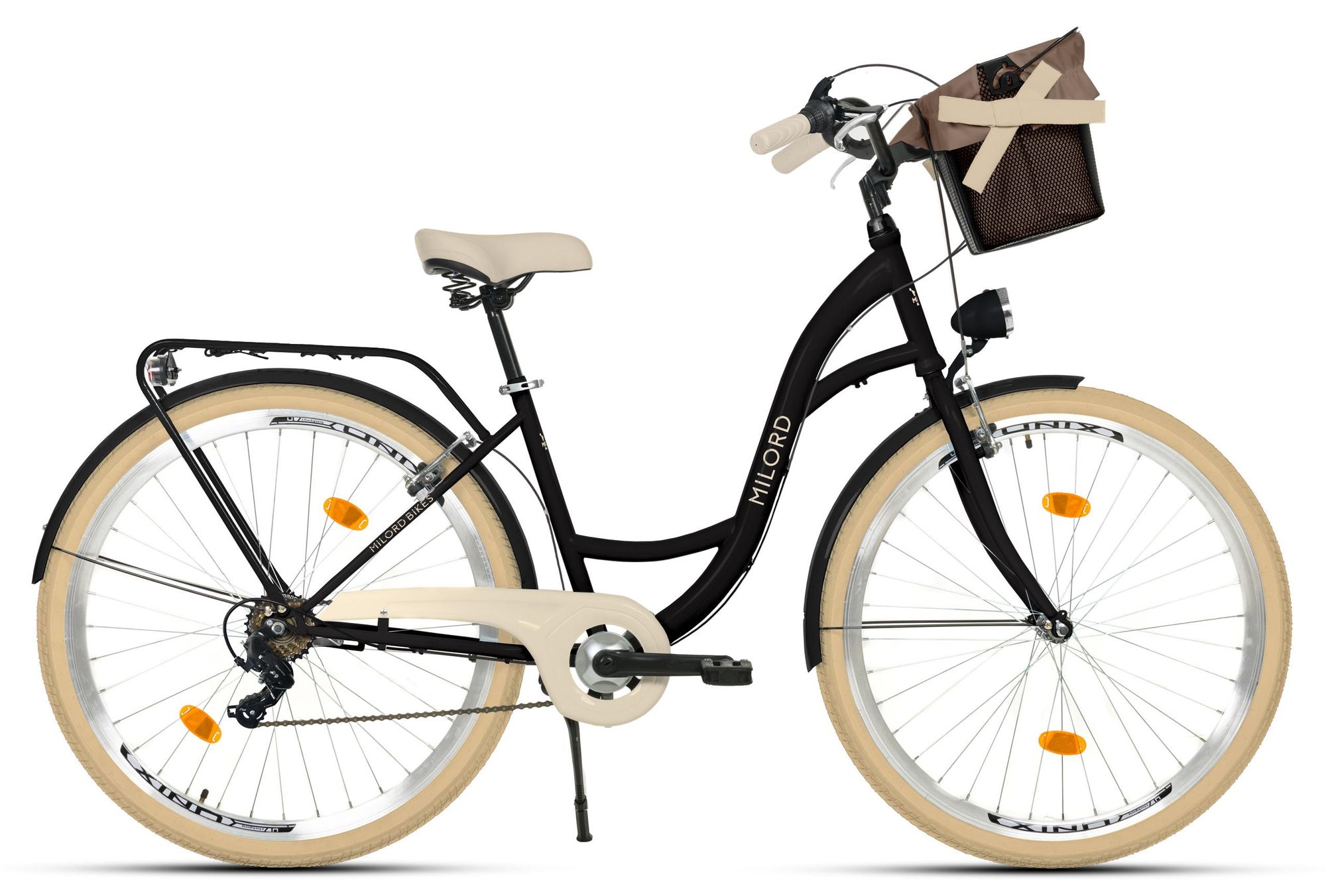 Milord Komfort Fahrrad Mit Korb Damenfahrrad Hollandrad, 28 Zoll, Braun, 7-Gang