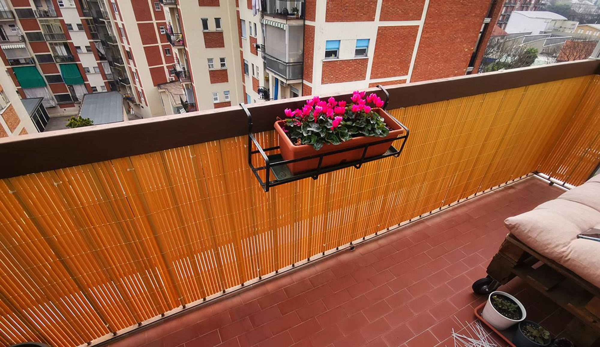 Sekey PVC Sichtschutzmatte 90x300 cm Doppelte Verstärkung Innen, Balkon Sichtschutz Garten, Bambus