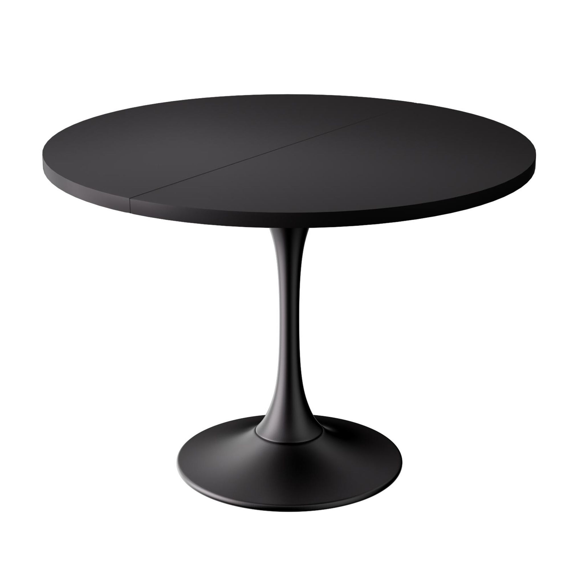 Ausziehbarer Esstisch 100–130 x 80 cm,für 4–6 Personen platzsparender Küchentisch mit leichtgängiger Teleskopschiene,Schwarz