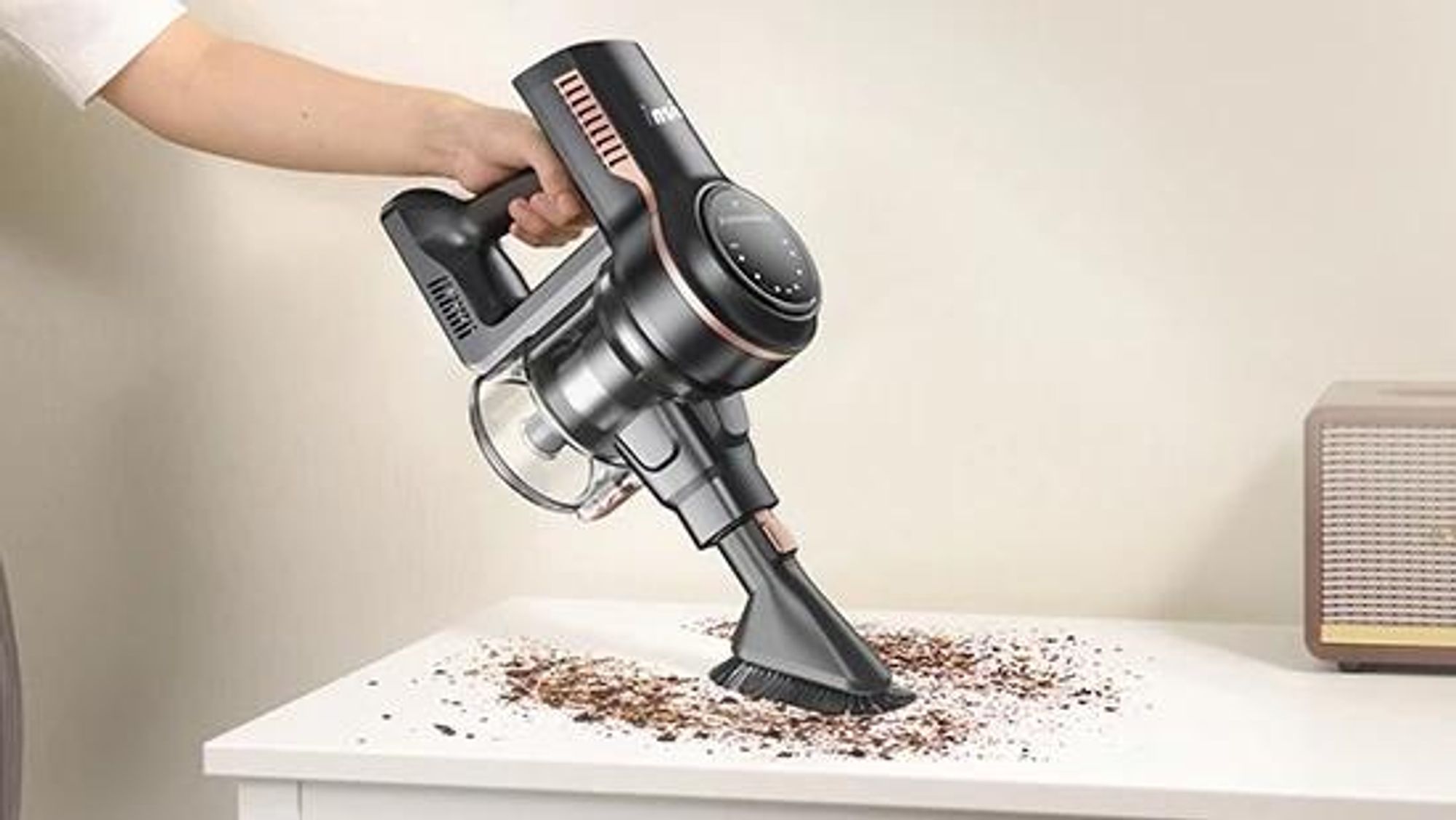 Akku-Hand-und Stielstaubsauger S7pro 50KPa, Akku Staubsauger 60 Minuten, 1.2L