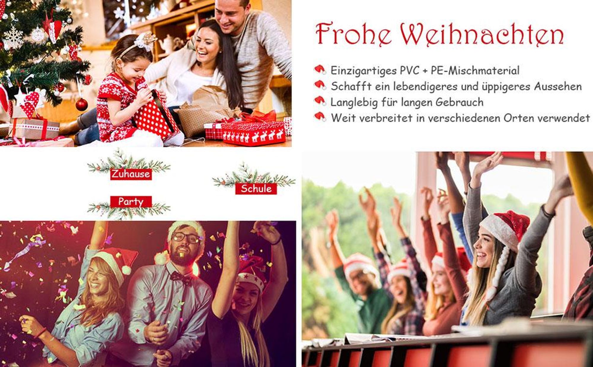 COSTWAY 270cm Weihnachtsgirlande mit 100 warmweißen LEDs, künstliche Tannengirlande mit Kiefernzapfen, roten Beeren & Timer, Christmas Girlande