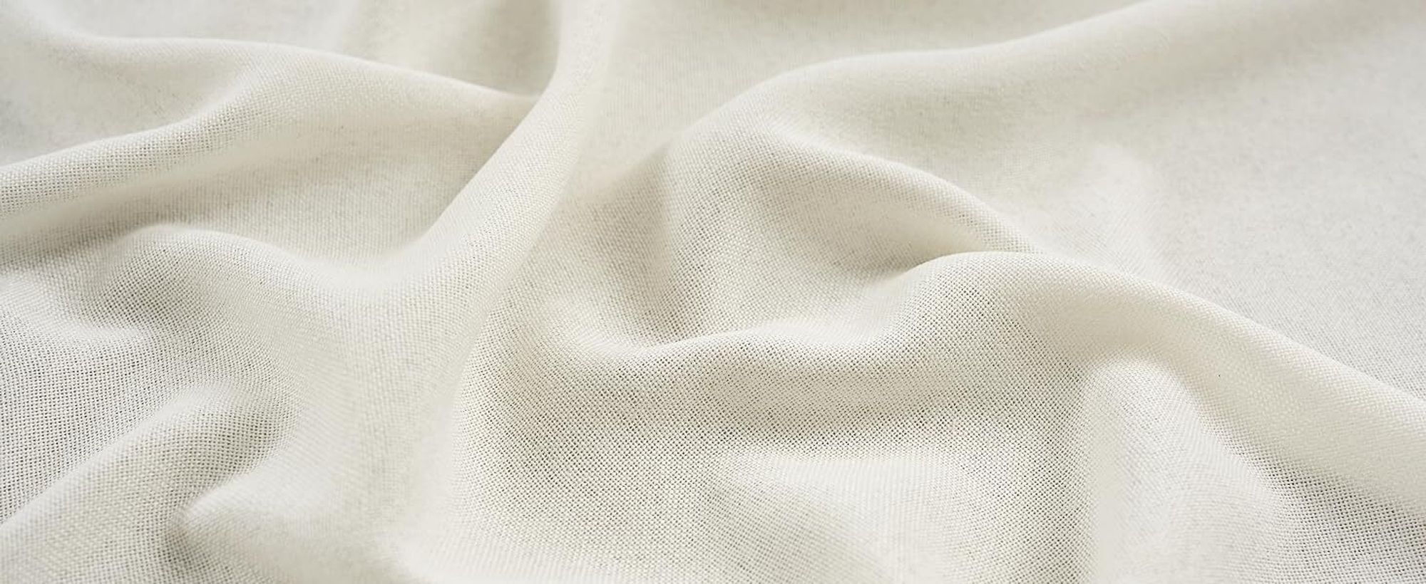 WOLTU 2er Set Leinenvorhänge mit Ösen Halbtransparent 245x135 cm Modern Creme