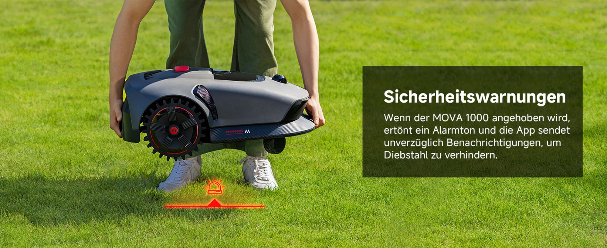 MOVA 1000 Mähroboter + Garage, UltraView, kabellose Einrichtung, bis 1000㎡, präzise Kartierung, smarte Hindernisvermeidung, App-Steuerung