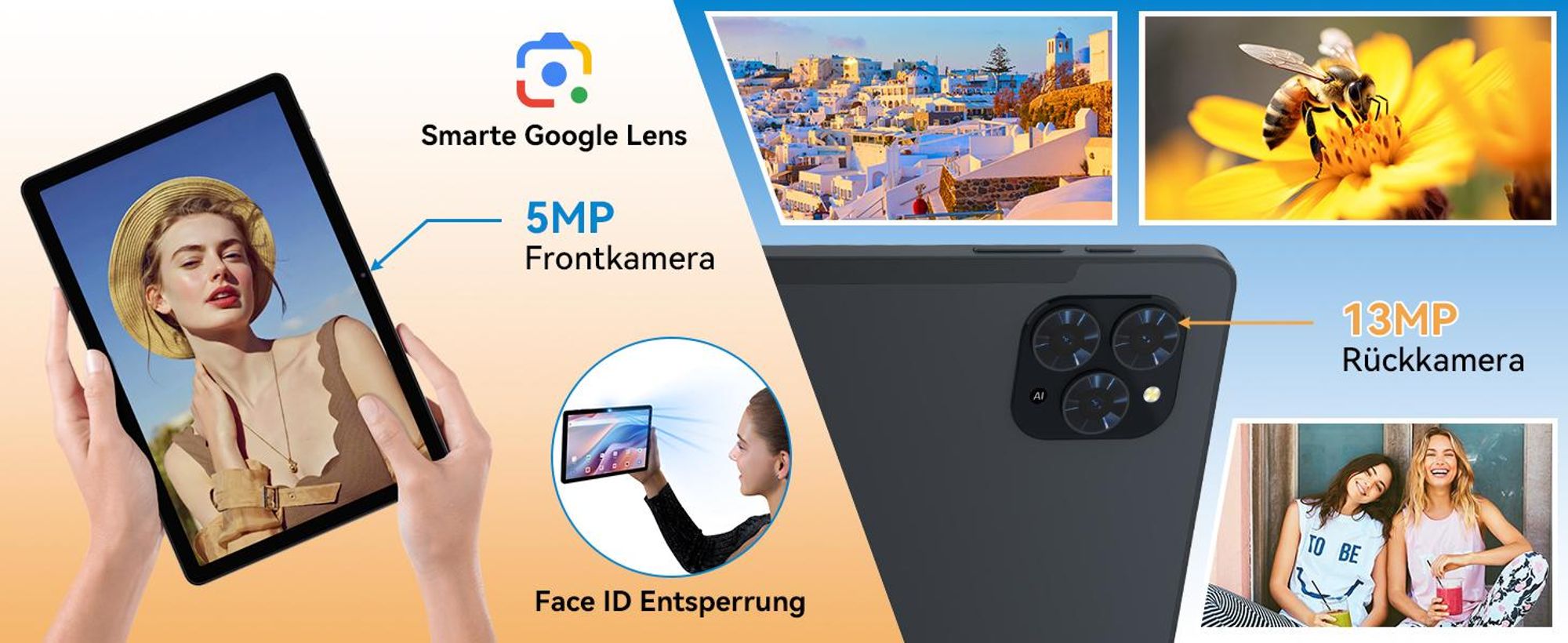 Zenva T90, Android 16, 11 Zoll Tablet, 24GB (8+16) RAM+128GB ROM (2TB TF), 5G WiFi, Stift/Maus/Tastatur-Set, 8000mAh, 16MP+8MP, Widevine L1, Gemini Al