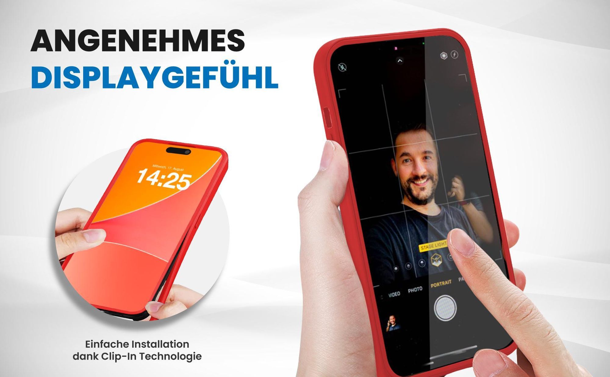 Rote Rundum Schutz Hülle für Samsung Galaxy A17 / A17 5G mit Touchsensibilität