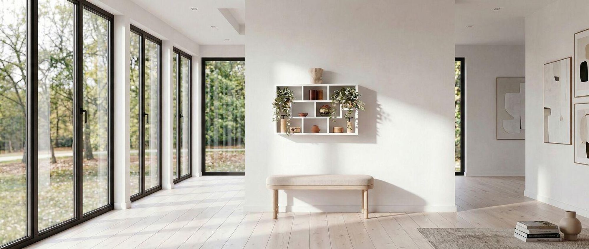 tectake® Wandregal Kassandra 85 x 48 x 16 cm
