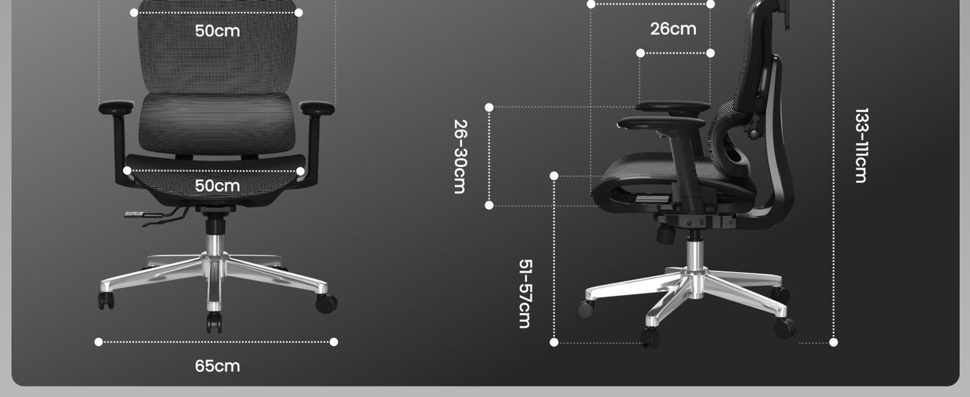 FLEXISPOT ErgoX Ergonomischer Bürostuhl Schreibtischstuhl 3D-Armlehnen&Kopfstütze 5D-verstellbare Rückenlehne Tragfähigkeit von 136 kg Grau