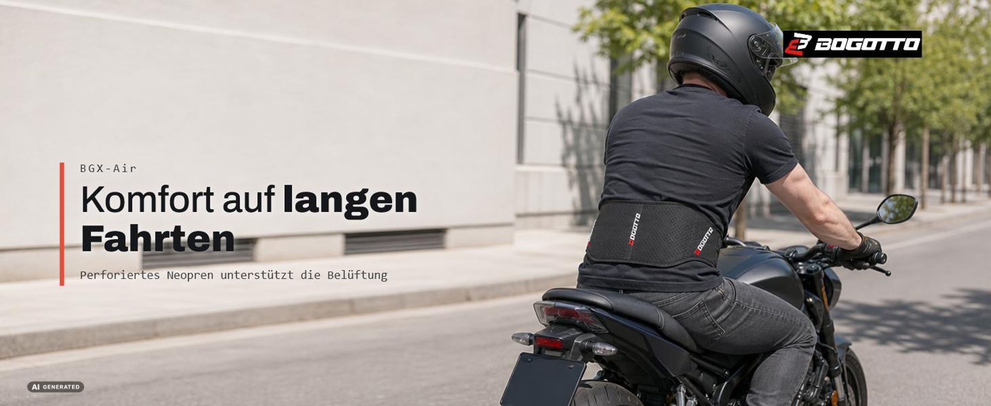 Bogotto BGX-Air perforierter Neopren Nierengurt, schwarz, L