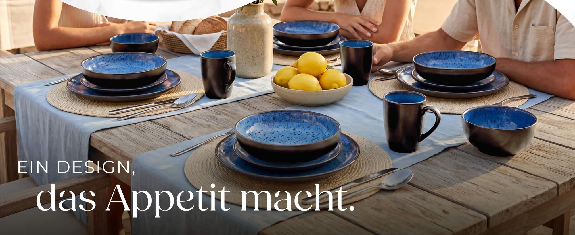 Tafelservice Mare für 6 Personen, handgefertigt ineinander stapelbar