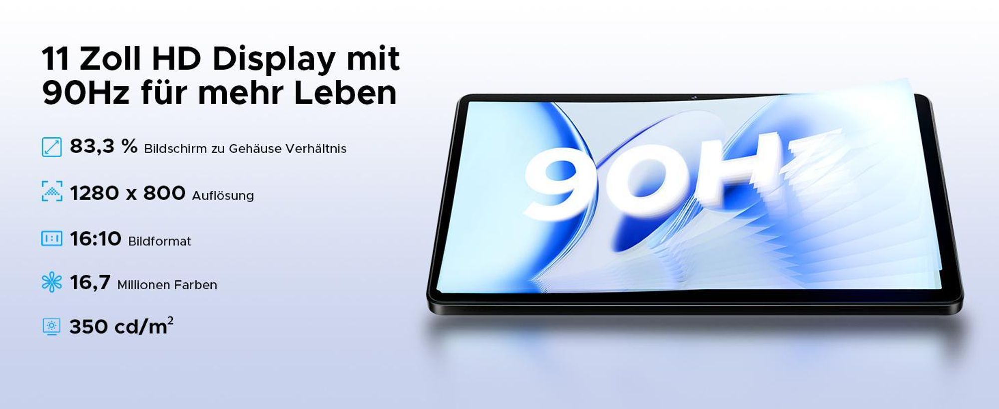 DOOGEE Tab G6 - Tablet ,Android 16, 11 Zoll, 36(6+30)GB+256GB(bis 2TB erweiterbar), 4G LTE, 90Hz,8000mAh,Widevine L1