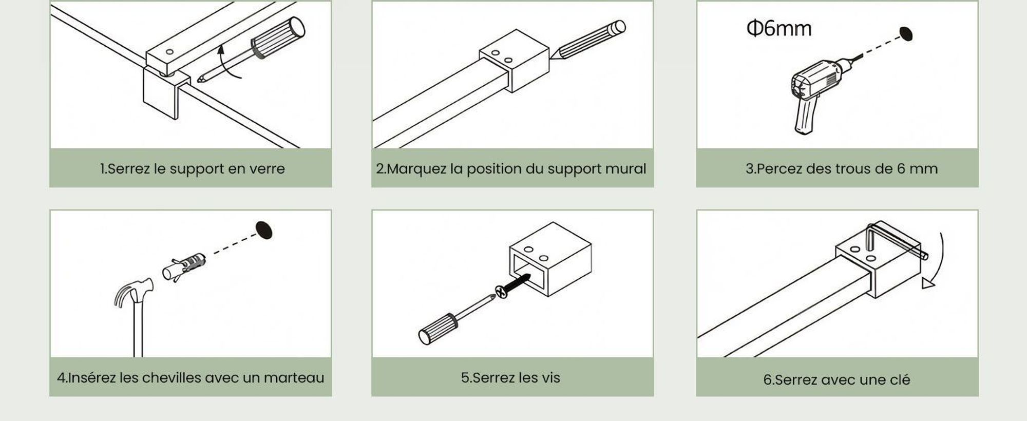 S'AFIELINA barre de support pour paroi de douche 700-1200 mm, inox, stabilisateur de mur à verre pour verre de 8/10 mm, porte de douche ou paroi latérale fixe, 2 pièces
