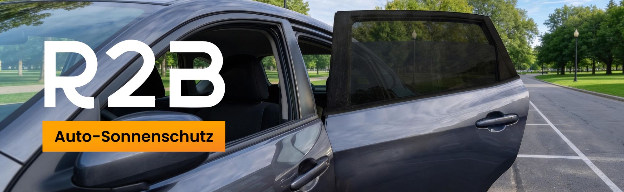 R2B Sonnenschutz Auto, 2 Stück Sonnenschutz Auto Baby, Sonnenschutz Auto hinten, Sonnenschutz Auto Kinder, Sonnenblende, dehnbar & atmungsaktiv Fenster für Sonnenschutz