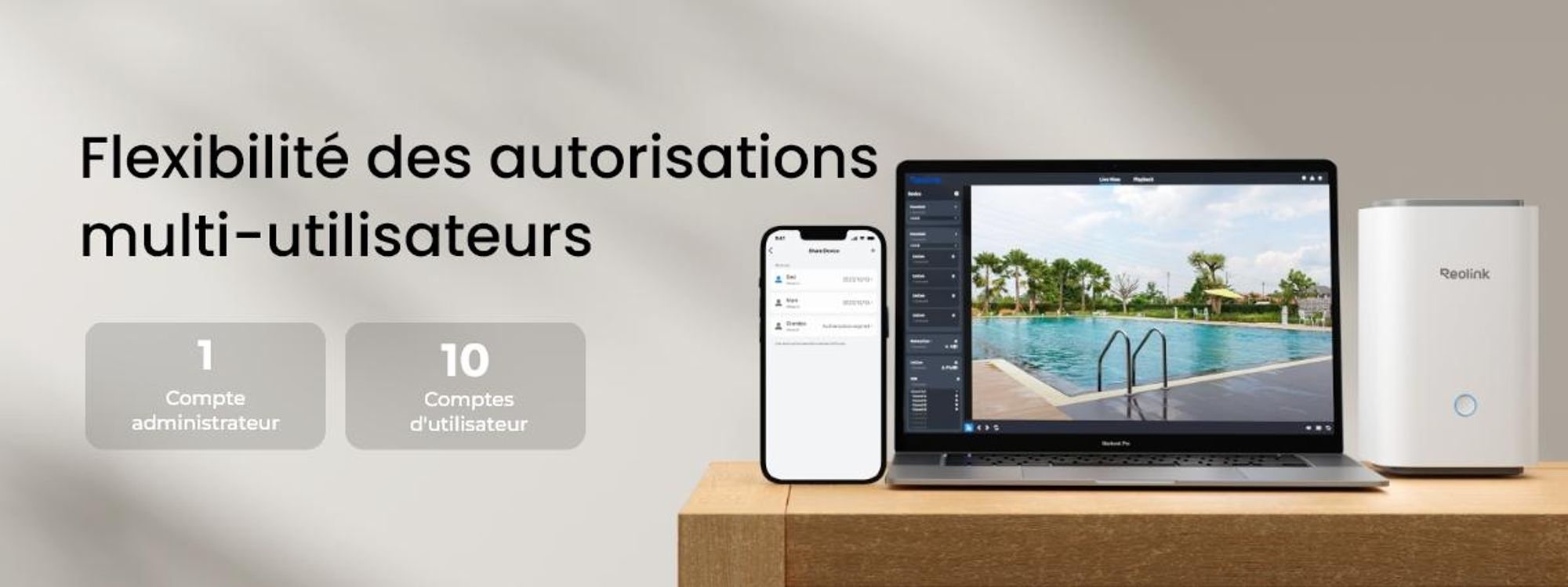 Reolink Home Hub pour caméra de surveillance, 2,4/5GHz Wi-Fi 6, Mémoire locale extensible avec cryptage, Aucun frais mensuel