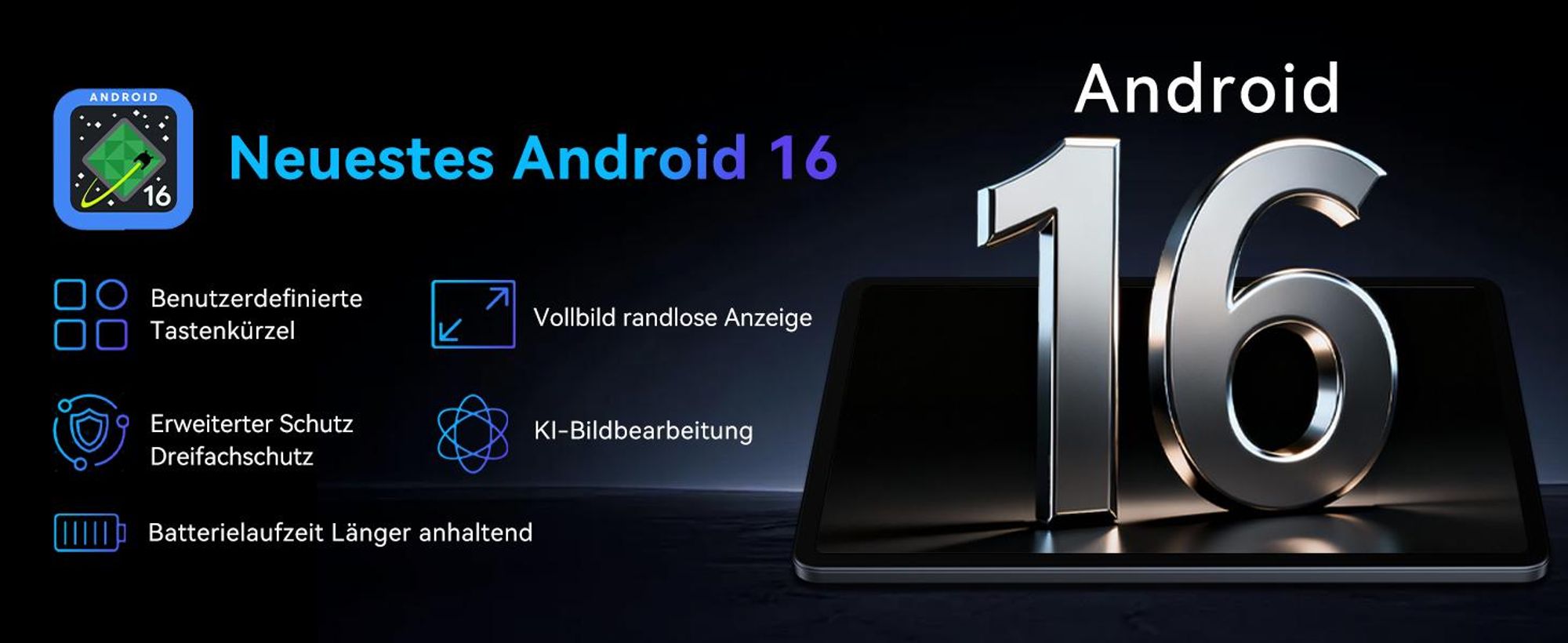 BESTTAB  T60 12.2" Android 16 KI-Tablet mit 48GB(12+36) RAM, 256GB/2TB, Octa-Core & 10000 mAh Akku incl. Stift/Hülle/Maus/Tastatur/Headset